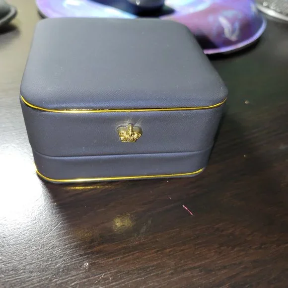 IEFRICH cheetah/blue faux sapphire heart  rosegold plated necklace in gift box - Picture 5 of 5